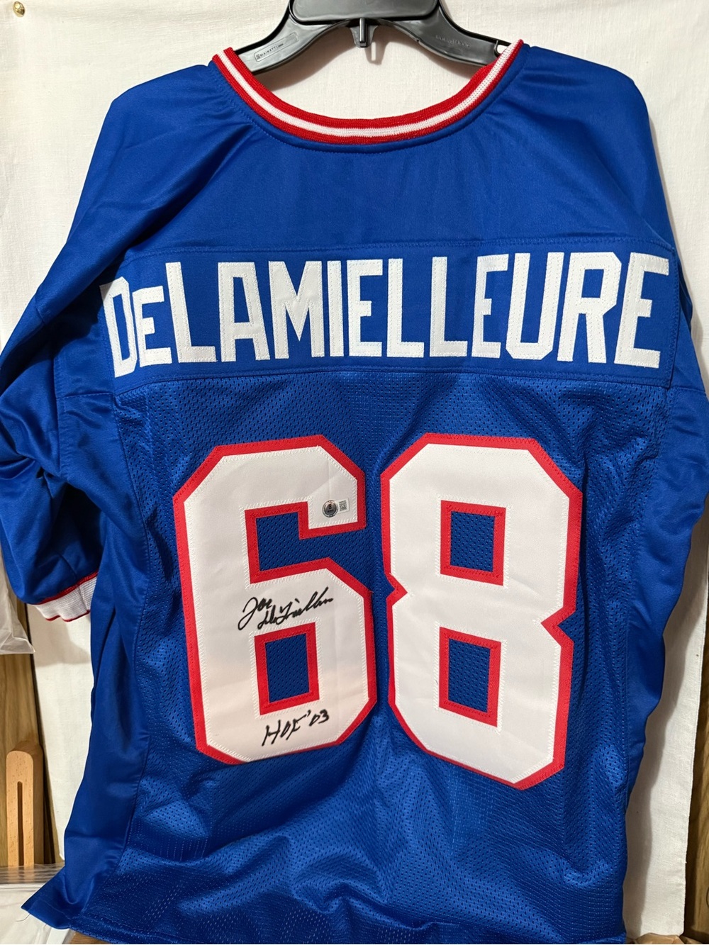 Joe Delamielleure signed jersery, Buffalo Bills